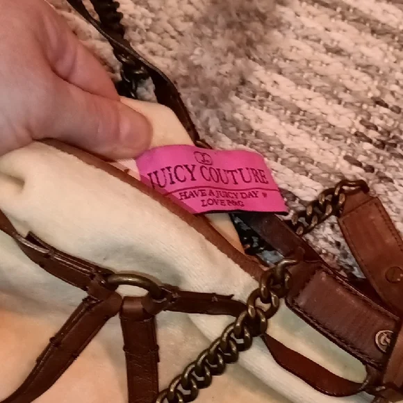 Rare! Y2K Juicy Couture Vintage Velour And Leather Bag - Picture 11 of 13